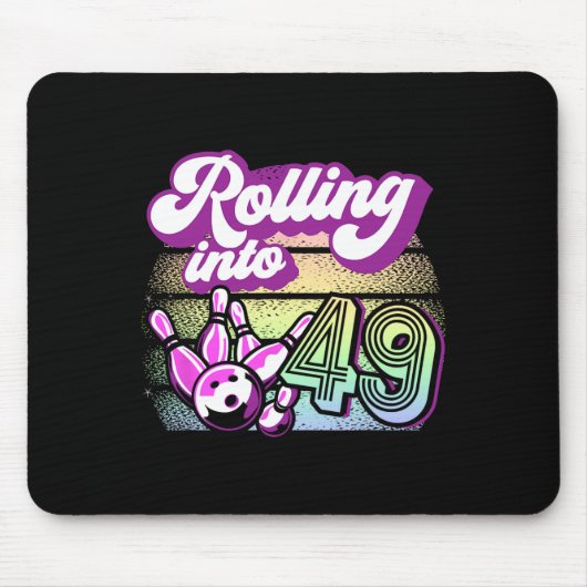 Bowling Party in 49 Bowling Geburtstag Mousepad (Vorne)