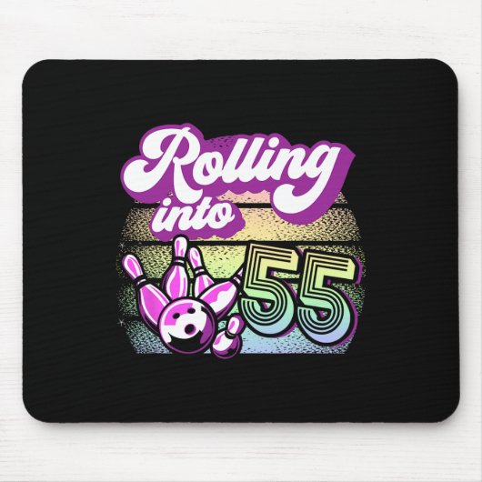 Bowling Party in 55 Bowling Geburtstag Mousepad (Vorne)