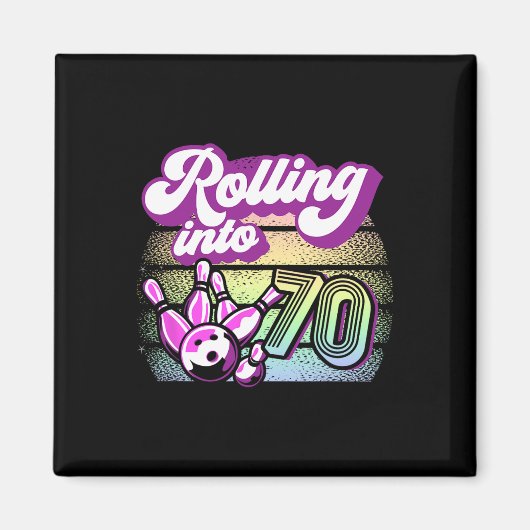 Bowling Party in 70 Bowling Geburtstag 1 Magnet (Vorne)