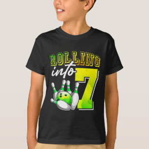 Bowling Party in 7. Geburtstagsmädchen T-Shirt