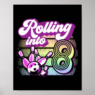Bowling Party in 8 Bowling Geburtstag Poster