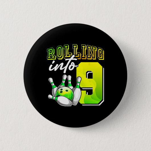 Bowling Party in 99. Geburtstagsmädchen Button (Vorderseite)
