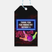 Bowling Party, kosmischer Bowling, Bowling Geburts Geschenkanhänger (Vorderseite)