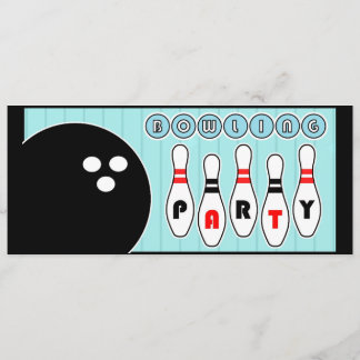Bowling-Party-Pins Vintage-Einladung Einladung