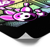 Bowling Party rollt in 16 Bowling Geburtstag Poster (Ecke)