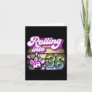 Bowling Party rollt in 36 Bowling Geburtstag Karte