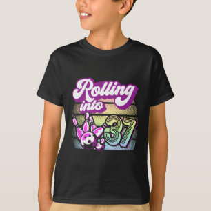 Bowling Party rollt in 37 Bowling Geburtstag T-Shirt