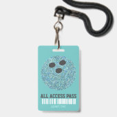 Bowling-Party, VIP-Pass, Einladung, Girl-Bowl, Ausweis (Vorderseite mit Lanyard)