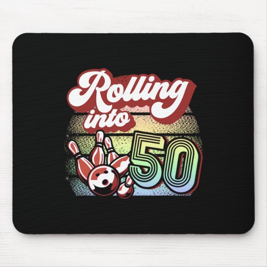 Bowling Party wird zum 50 Bowling Geburtstag Mousepad (Vorne)