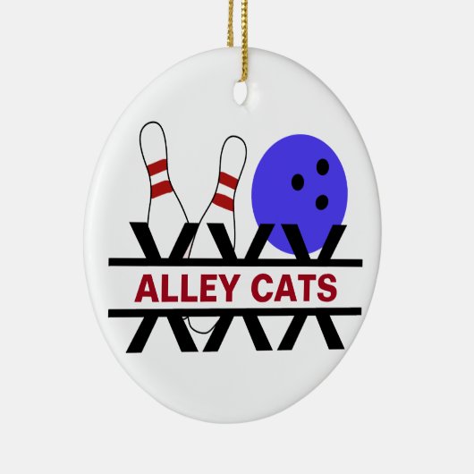 Bowling Personalisiert Keramik Ornament (Rechts)