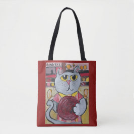 Bowling Pet Folk Art Fun Niedliche Sportmalerei Tasche