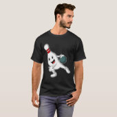 Bowling pin at Bowling with Bowling ball T-Shirt (Vorne ganz)