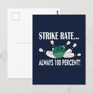 Bowling Pin Ball Strike Team Postkarte