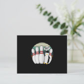 Bowling Pin Bowler Strike Spin Spare Penguin Gift Postkarte (Stehend Vorderseite)