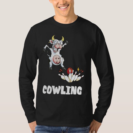 Bowling Pin Cow Funny Bowling Bowler Strike Bowlin T-Shirt (Vorderseite)