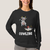 Bowling Pin Cow Funny Bowling Bowler Strike Bowlin T-Shirt (Vorderseite)