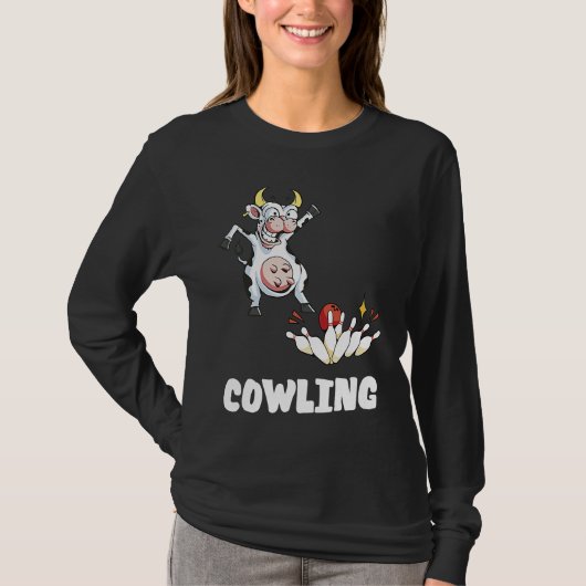 Bowling Pin Cow Funny Bowling Bowler Strike Bowlin T-Shirt (Vorderseite)