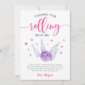 Bowling Pink zum Geburtstag danke für das Mitrolle (Vorderseite)