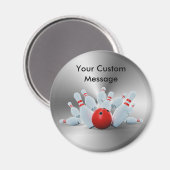 Bowling Pins 10 Pin Bowling Custom Magnet (Vorderseite/Rückseite)