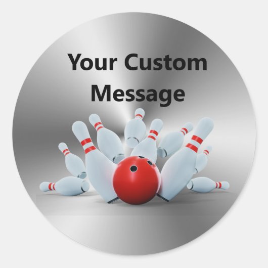 Bowling Pins 10 Pin Bowling Custom Runder Aufkleber (Vorderseite)
