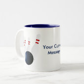 Bowling Pins 10 Pin Bowling Custom Zweifarbige Tasse (Vorderseite Links)