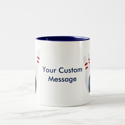 Bowling Pins 10 Pin Bowling Custom Zweifarbige Tasse (Mittel)