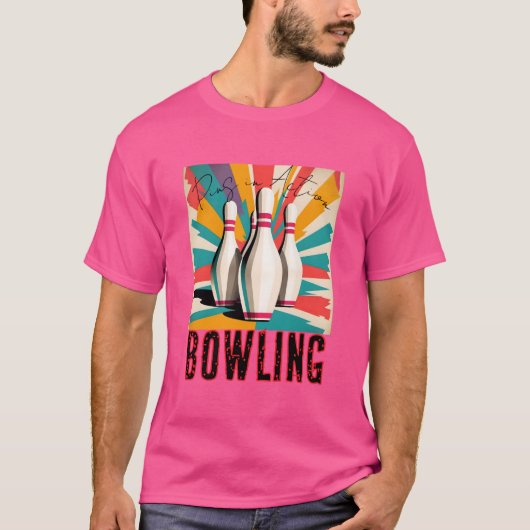 Bowling Pins in Action T-Shirt (Vorderseite)
