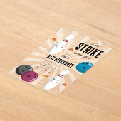 Bowling Pizza macht Spaß Kindergeburtstag Acryleinladungen (Ablage )