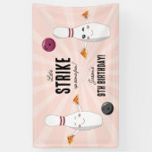 Bowling Pizza macht Spaß Kindergeburtstag Banner (Vertikal)