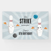 Bowling Pizza macht Spaß Kindergeburtstag Banner (Horizontal)