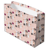 Bowling Pizza macht Spaß Kindergeburtstag Große Geschenktüte (Rückseite Schrägansicht)