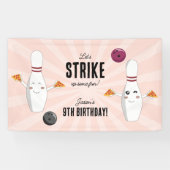Bowling Pizza Strike Up Some Fun Kids Birthday Banner (Horizontal)