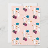 Bowling Pizza Strike Up Some Fun Kids Birthday  Einladung (Rückseite)