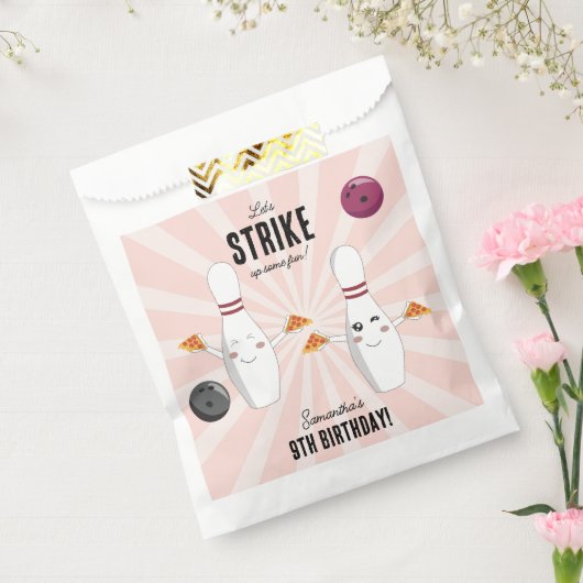 Bowling Pizza Strike Up Some Fun Kids Birthday Geschenktütchen (Versiegelt)