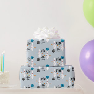 Bowling Pizza Strike Up Some Fun Kindergeburtstag Geschenkpapier