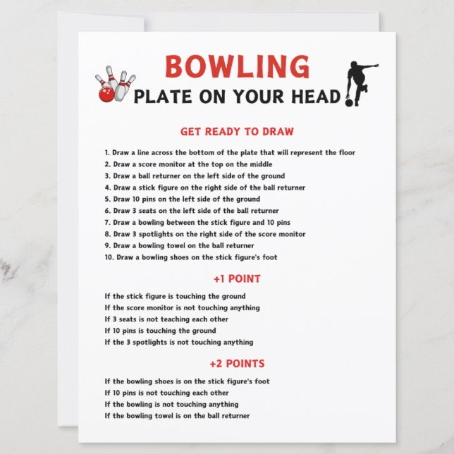 Bowling-Plakat auf Ihrem Kopfspiel (Vorderseite)