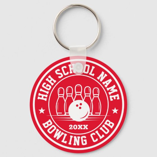 Bowling Player Bowl Club Personalisiert Sports Schlüsselanhänger (Vorderseite)