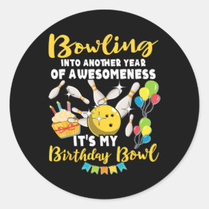 Bowling Player Bowler Bowling Birthday spielen Runder Aufkleber