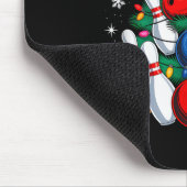 Bowling Player Christmas Tree Light Xmas Bowling L Mousepad (Ecke)