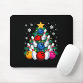 Bowling Player Christmas Tree Light Xmas Bowling L Mousepad (Mit Mouse)