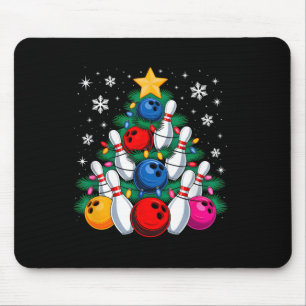 Bowling Player Christmas Tree Light Xmas Bowling L Mousepad