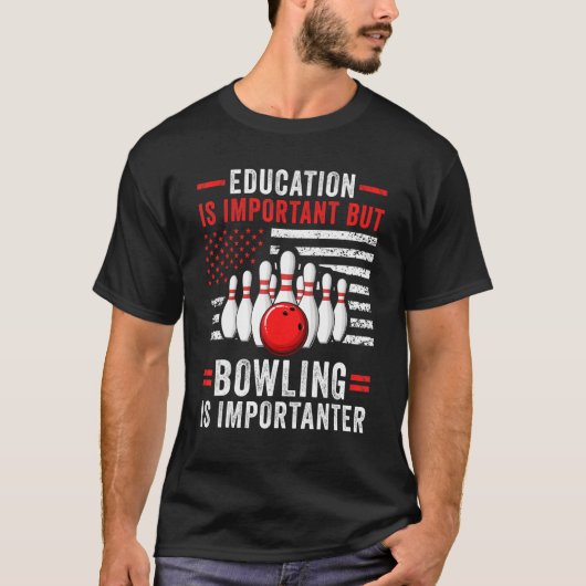 Bowling Player US Flag Bowler Team Bowling Lane Sp T-Shirt (Vorderseite)