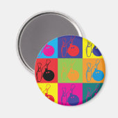 Bowling Pop Art Magnet (Vorderseite/Rückseite)