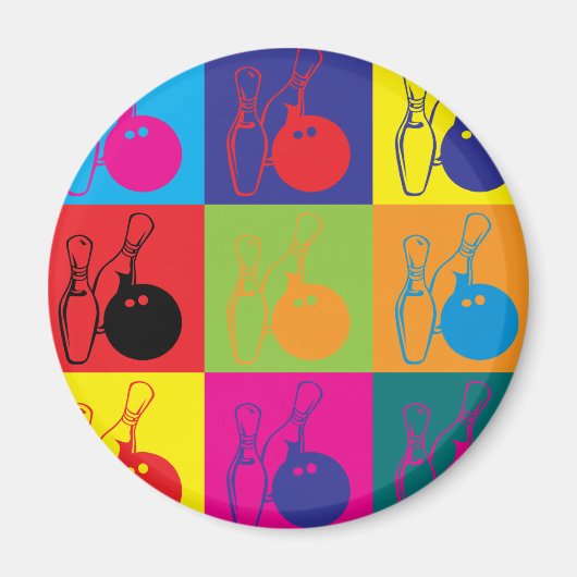 Bowling Pop Art Magnet (Vorne)