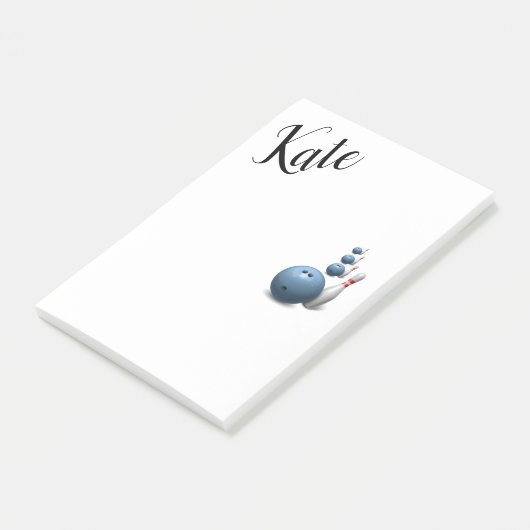 Bowling Post-it Klebezettel (angewinkelt)