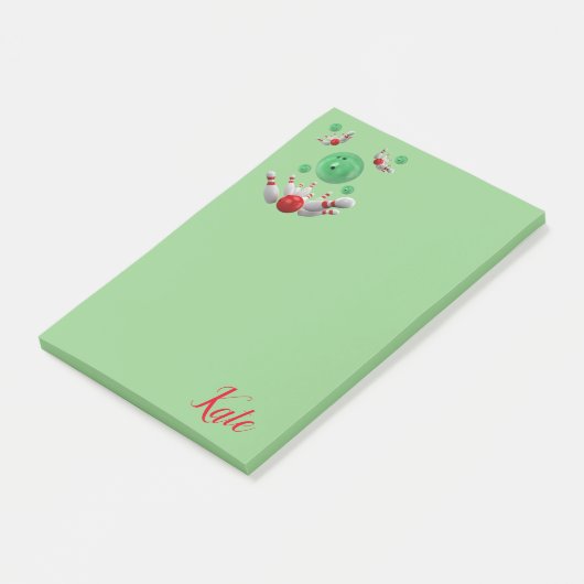 Bowling Post-it Klebezettel (angewinkelt)