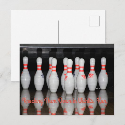 Bowling Postcard Postkarte (Vorne/Hinten)