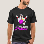 Bowling Princess Crown Bowling Button Strike Bowle T-Shirt (Vorderseite)