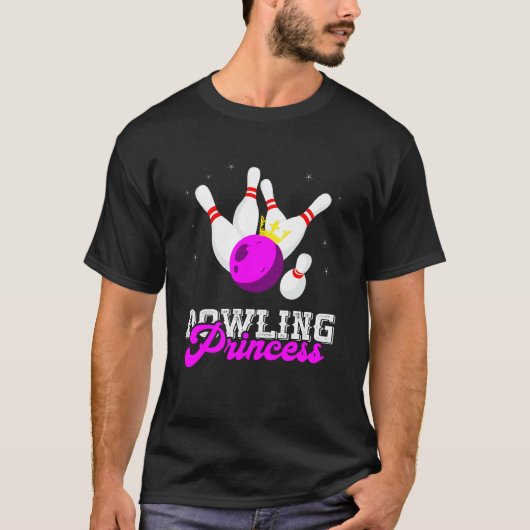 Bowling Princess Crown Bowling Pin Strike Bowler B T-Shirt (Vorderseite)