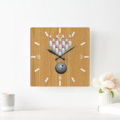 Bowling  quadratische wanduhr (Zuhause)